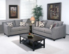 1225 Sofa and Love in Flyer Metal, Accent Chair in Roxanne Rio